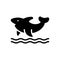 Black solid icon for Shark, danger and aquatic