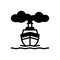 Black solid icon for Ships, marine and lifeboat