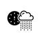 Black solid icon for Shortly, presently and rainy