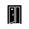 Black solid icon for Slightly, door and ajar