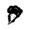 Black solid icon for Smoke, fog and steam