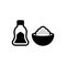 Black solid icon for Sodium, salt and calcium