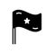 Black solid icon for Somalia, flag and waving