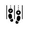 Black solid icon for Sometimes, foot print and footstep