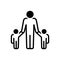 Black solid icon for Sons, progeny and male