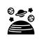 Black solid icon for Space, astronaut and spaceman