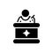 Black solid icon for Spokesman, lecturer and speaker