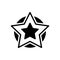 Black solid icon for Star, celestial body and award