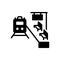 Black solid icon for Station, stop and halt