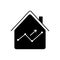 Black solid icon for Statistics, graphic and real estate