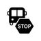 Black solid icon for Stops, bus station and come to stop