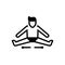 Black solid icon for Stretch, flexible and exercise