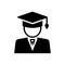 Black solid icon for Student, people and university