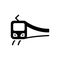Black solid icon for Subway Train, train and passenger