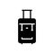 Black solid icon for Suitcase, portmanteau and valise