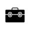 Black solid icon for Suitcase, travel bag