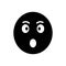 Black solid icon for Surprised, astonished and bewildered