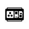 Black solid icon for Switched, hardware and circuit