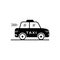 Black solid icon for Taxi, cab and transport