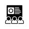 Black solid icon for Team Skills, employee and configure