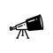 Black solid icon for Telescope, binoculars and science