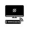 Black solid icon for Television, small and screen