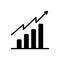 Black solid icon for Tendency, analytics and barchart