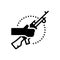 Black solid icon for Terrorist, bomber and guerrilla