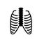 Black solid icon for Thorax, ribcage and pain