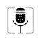Black solid icon for Thus, microphone and consequently