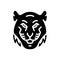 Black solid icon for Tiger, danger and predator