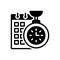 Black solid icon for Time Planning, efficiency and organize