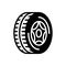 Black solid icon for Tire, wheel and automobile