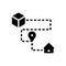 Black solid icon for Tracking, parcel and delivery