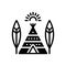 Black solid icon for Tribe, caste and tribal