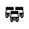 Black solid icon for Trucks, pickup and lorry