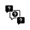 Black solid icon for Undefined, question and unknown