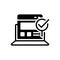 Black solid icon for Usability Control, operation and applicability