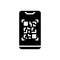 Black solid icon for Use, qr code and utilization