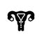 Black solid icon for Uterus, ovary and womb