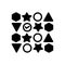 Black solid icon for Variety, diversity and choices