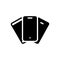 Black solid icon for Variety, phone and change