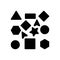 Black solid icon for Various, shape and different
