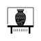 Black solid icon for Vase exhibit, kalash and jar