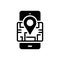 Black solid icon for Venue, mobile and locale