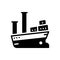Black solid icon for Vessel, cargo and ship