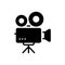 Black solid icon for Video Camera, broadcast and camcorder