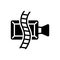 Black solid icon for Video Player, broadcast and recorded
