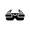 Black solid icon for Virtual, future and glasses