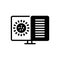 Black solid icon for Virus report, biohazard and research